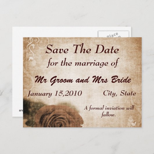 Antieke reddingsdag postkaart aankondigingskaart (Voorkant / Achterkant)