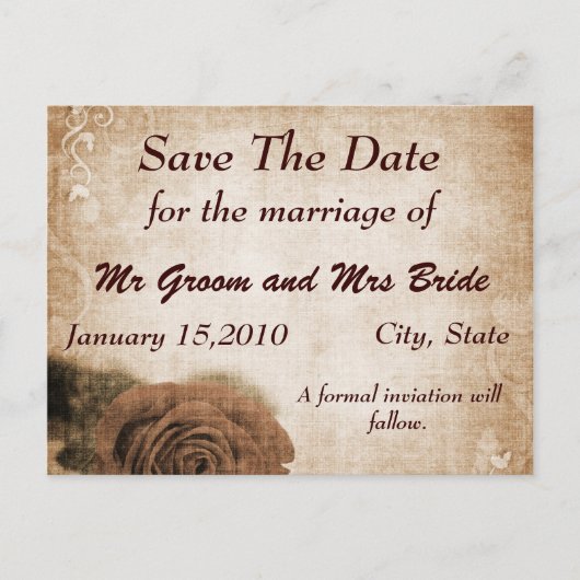 Antieke reddingsdag postkaart aankondigingskaart (Voorkant)