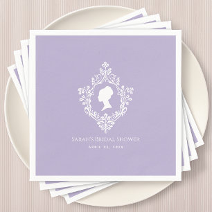 Antieke Regency Lavendel Bruidsdouche Dames Wapene Servet