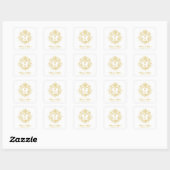 Antieke Regency Monogram Wapen Huwelijk Vierkante Sticker (Vel)