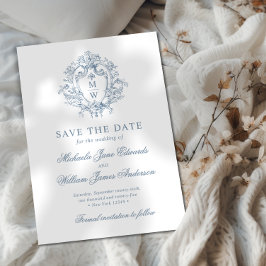 Antieke Regency Monogram Wapen Niet-Fotografisch H Save The Date