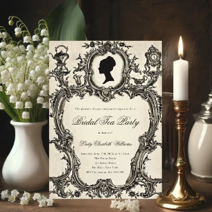 Antieke Regency Rococo Bruiloftsfeest Theepartij Kaart