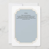 Antieke Regency Stofblauw Gouden Trouwring Kaart (Achterkant)