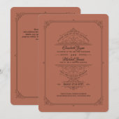 Antieke Regency Terracotta Bruiloft Kaart (Voorkant / Achterkant)