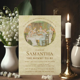 Antieke Regency-tuin-theepartij baby shower Kaart