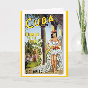 Antieke Reis Card Cuba Kaart