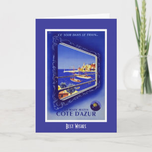 Antieke Reis Kaart Trein Frankrijk Cote D'azur