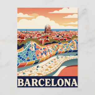 Antieke Reisansichtkaart Barcelona Spanje Briefkaart