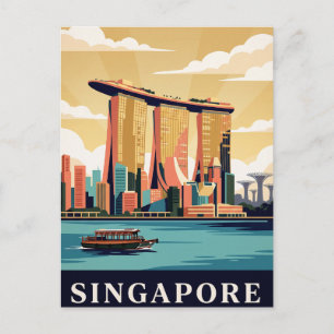 Antieke Reisansichtkaart Singapore Briefkaart
