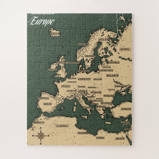 Antieke Reisgids van Europa Legpuzzel (Verticaal)