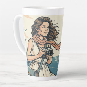 Antieke Reiskaart Kustfotografie Poster Illustrati Latte Mok