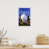 Antieke Reisposter Chicago World's Fair 3 1934 Poster (Keuken)