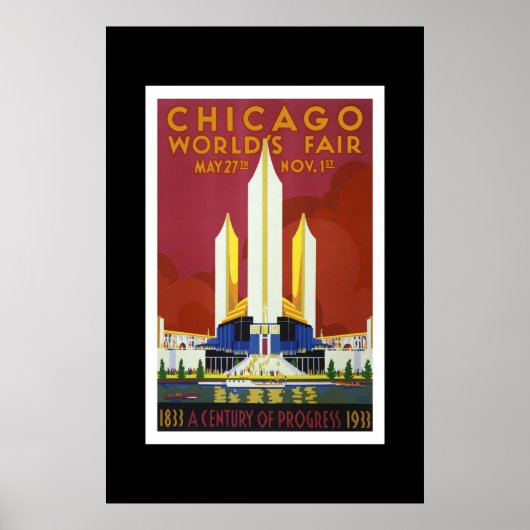 Antieke Reisposter Chicago World's Fair Poster (Voorkant)