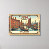 Antieke reisposter Leeds Engeland Canvas Afdruk (Voorkant)
