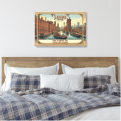 Antieke reisposter Leeds Engeland Canvas Afdruk (Insitu (Slaapkamer))