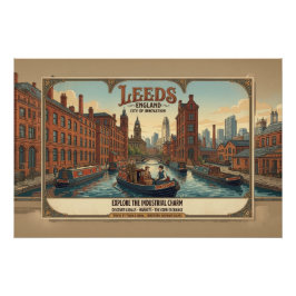 Antieke reisposter Leeds Engeland Perfect Poster