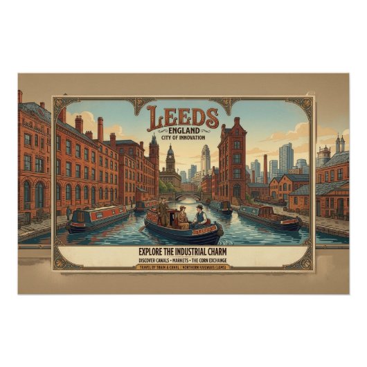 Antieke reisposter Leeds Engeland Perfect Poster (Voorkant)