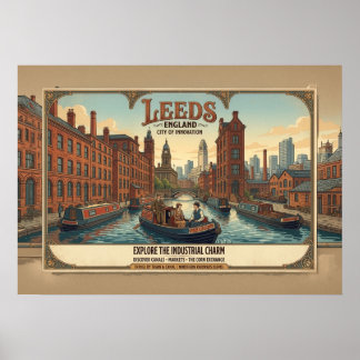 Antieke reisposter Leeds Engeland Poster