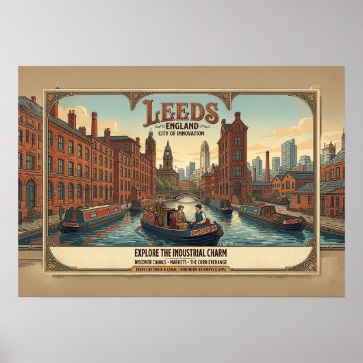 Antieke reisposter Leeds Engeland Poster (Voorkant)