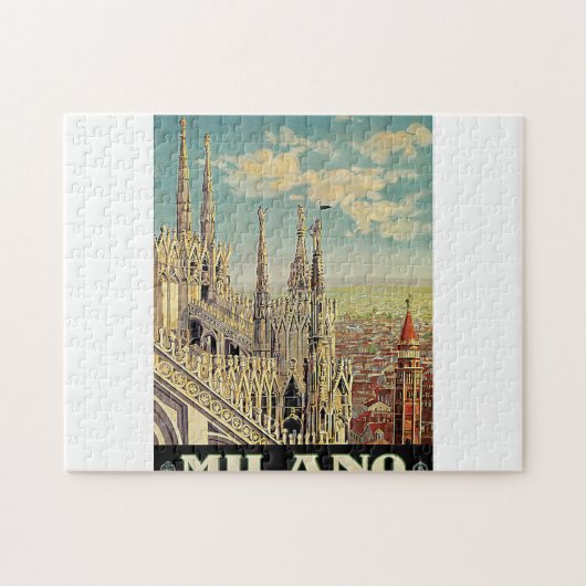 Antieke reisposter milano milaan legpuzzel (Horizontaal)