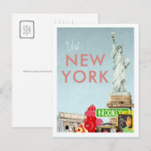 Antieke Reisposter | New York Briefkaart (Voorkant / Achterkant)