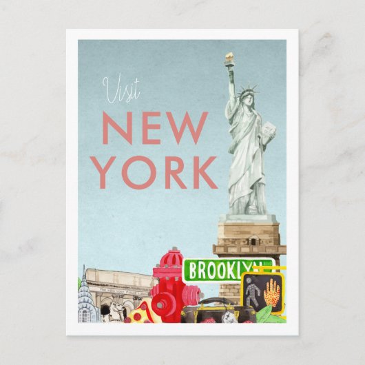 Antieke Reisposter | New York Briefkaart (Voorkant)