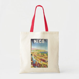 Antieke Reisposter, Nice, Frankrijk Franse Riviera Tote Bag