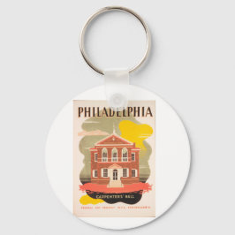 Antieke reisposter Philadelphia Sleutelhanger