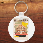 Antieke reisposter Philadelphia Sleutelhanger (Voorkant)