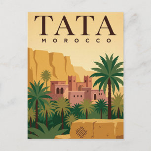 Antieke Reisposter Tata Marokko Sahara Briefkaart