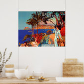 Antieke reisposter van Antibes Cote D'Azur Poster (Keuken)