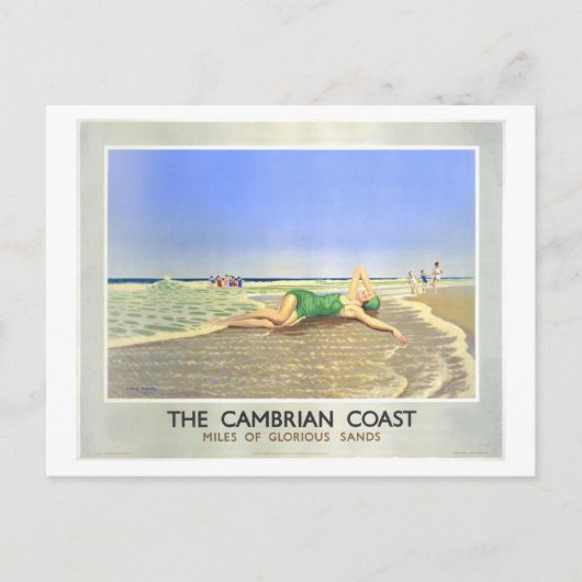 Antieke reisposter van de Cambrian Coast Briefkaart (Voorkant)