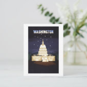 Antieke reisposter van Washington, D.C. Briefkaart (Staand voorkant)