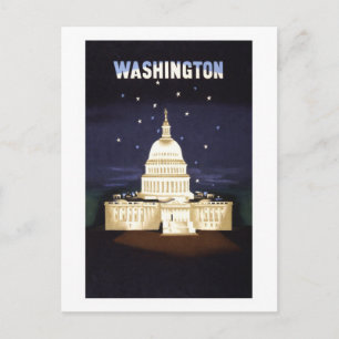 Antieke reisposter van Washington, D.C. Briefkaart