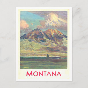 Antieke reisposter voor Montana Briefkaart