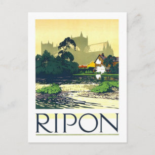 Antieke Reisposter voor Ripon Briefkaart