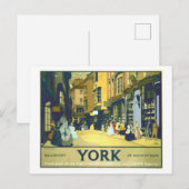 Antieke Reisposter York Briefkaart (Voorkant / Achterkant)