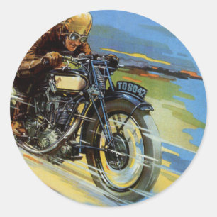 Antieke Reisvervoer, Racemotor Ronde Sticker