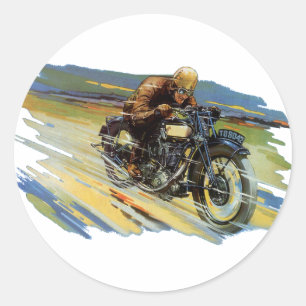 Antieke Reisvervoer, Racemotorfiets Ronde Sticker