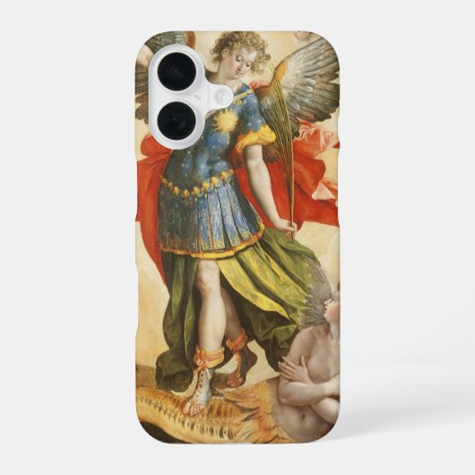 Antieke Religie, Sint-Michaël verslaat Lucifer iPhone 16 Hoesje (Achterkant)