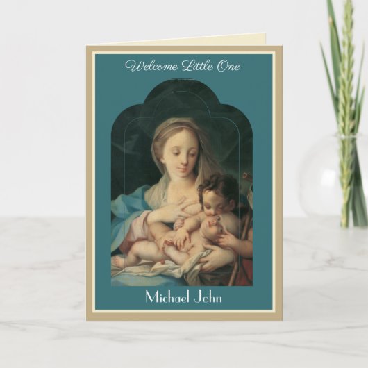 Antieke religieuze baby Maagd Maria kaart (Voorkant)