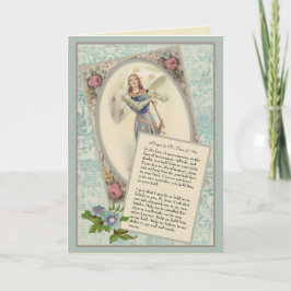 Antieke religieuze bidkaart van de H. Johanna van  Kaart