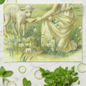 Antieke religieuze Pasen Victoriaanse engel met la Theedoek (Gevouwen)