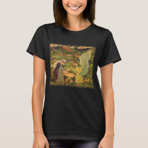 Antieke religieuze wandtapijt met baby Jezus Chris T-shirt