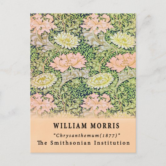 Antieke Remix William Morris Chrysanthemum Briefkaart (Voorkant)