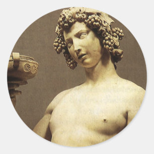Antieke Renaissance Beeldhouwwerk Bacchus door Mic Ronde Sticker