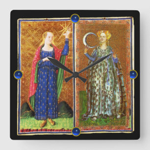 ANTIEKE RENAISSANCE TAROTS  /DE STER EN DE MAAN VIERKANTE KLOK