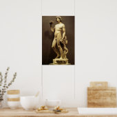 Antieke renaissancestandbeeld Bacchus van Michelan Poster (Keuken)