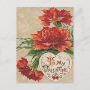 Antieke Retro Chrysanthemum Valentijnkaart Feestdagenkaart