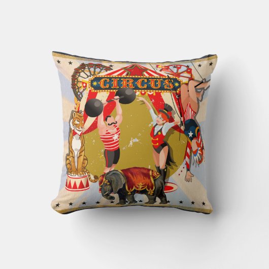 Antieke Retro Circus Kussen (Voorkant)